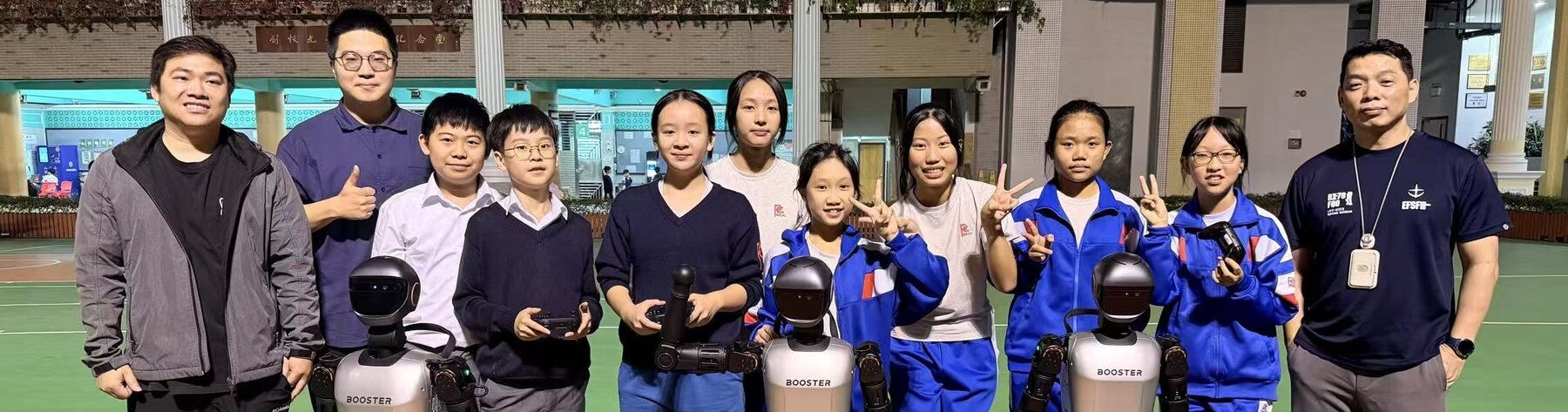 Team photo after unboxing the first robots