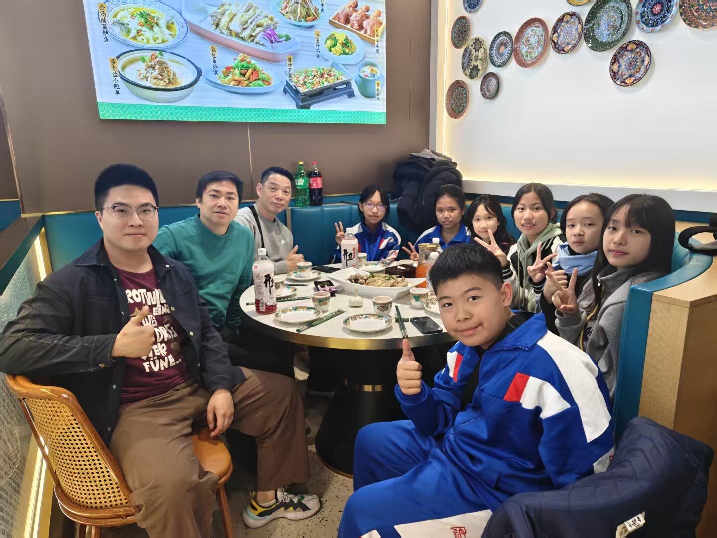 Team dinner after a long day of training