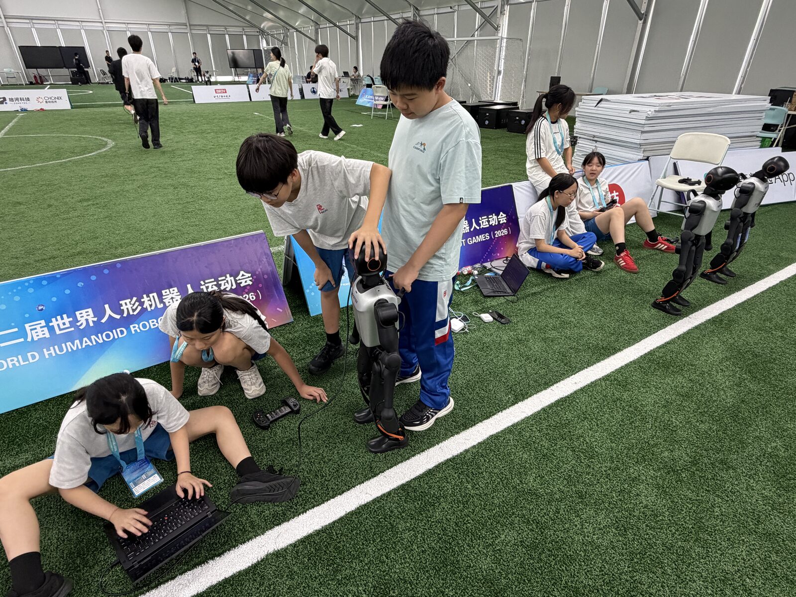 Students preparing for the competition