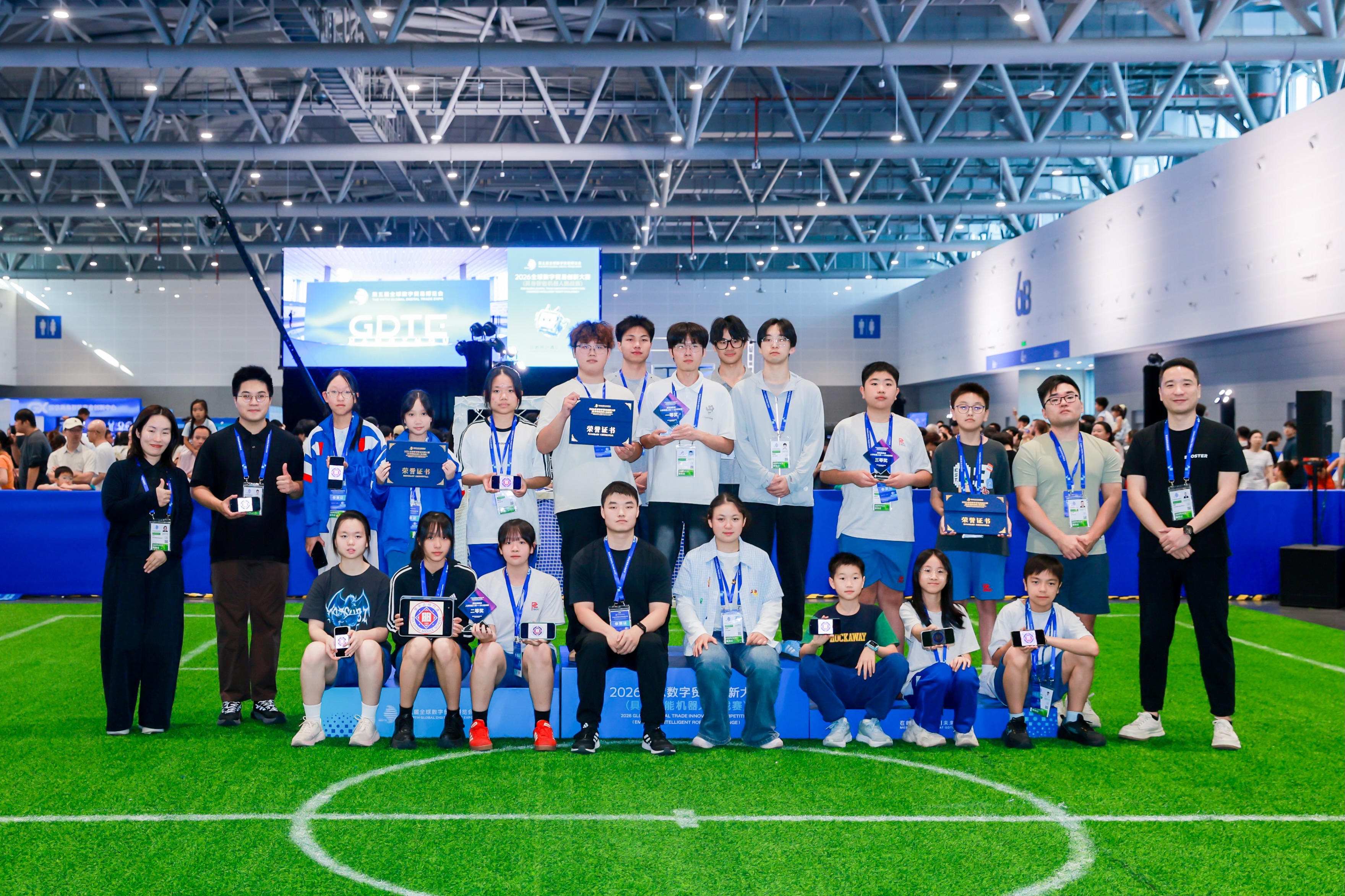 Award ceremony for the humanoid robot soccer competition