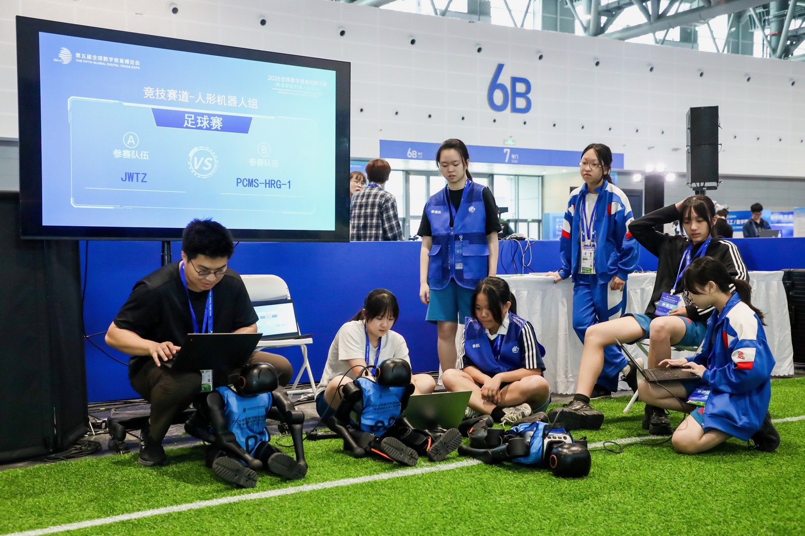 Final robot checks and preparations before the match